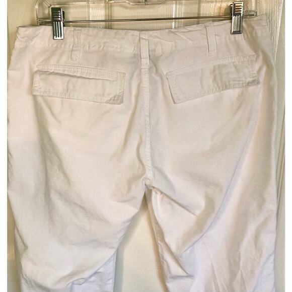 dELiA*s Smarty Pants White Cotton Capri Pants Tie Front - Juniors Size 11 - Picture 6 of 7